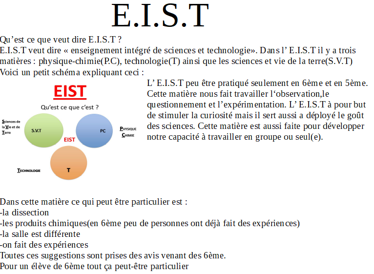 EIST : présenter la discipline en une affiche